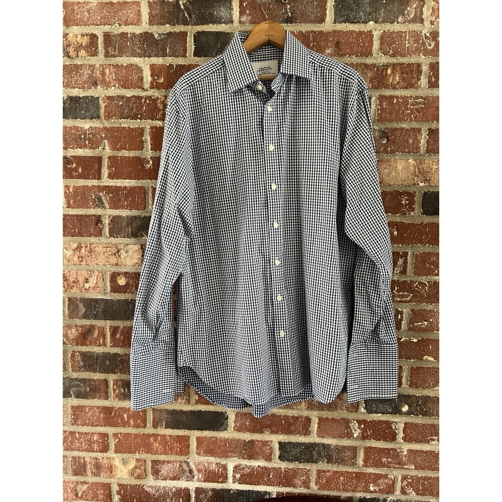 Charles Tyrwhitt Men's Shirt 16 1/2 35 Classic Fit Button Down Dress Blue